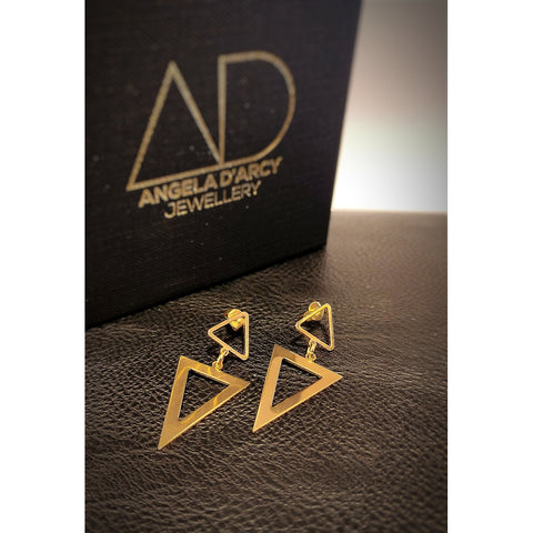 Geometric Double Triangle Earrings-Nook & Cranny Gift Store-2019 National Gift Store Of The Year-Ireland-Gift Shop