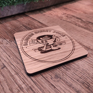 Daddies energy juice! - square wooden coaster-Nook & Cranny Gift Store-2019 National Gift Store Of The Year-Ireland-Gift Shop