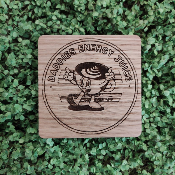 Daddies energy juice! - square wooden coaster-Nook & Cranny Gift Store-2019 National Gift Store Of The Year-Ireland-Gift Shop