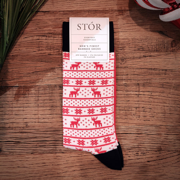 Luxury Bamboo Socks - Reindeer-Nook & Cranny Gift Store-2019 National Gift Store Of The Year-Ireland-Gift Shop