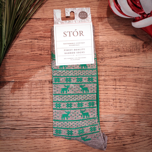 Luxury Bamboo Socks - Reindeer-Nook & Cranny Gift Store-2019 National Gift Store Of The Year-Ireland-Gift Shop