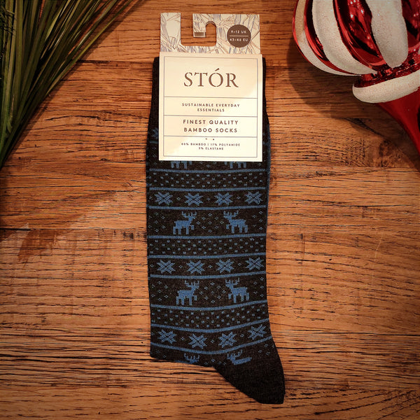 Luxury Bamboo Socks - Reindeer-Nook & Cranny Gift Store-2019 National Gift Store Of The Year-Ireland-Gift Shop