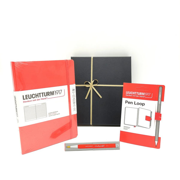 Set of A5 Notebook, Pen Loop and Ballpoint Pen by Leuchtturm1917 - Lobster Red-Nook & Cranny Gift Store-2019 National Gift Store Of The Year-Ireland-Gift Shop