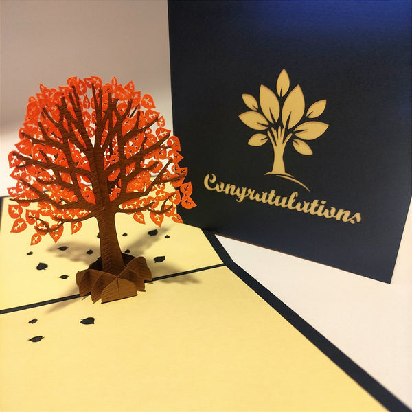 3d Pop up Card - Congratulations (Tree)-Nook & Cranny Gift Store-2019 National Gift Store Of The Year-Ireland-Gift Shop