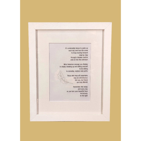 Inspiring Framed Print with Mount - You are brave!-Nook & Cranny Gift Store-2019 National Gift Store Of The Year-Ireland-Gift Shop