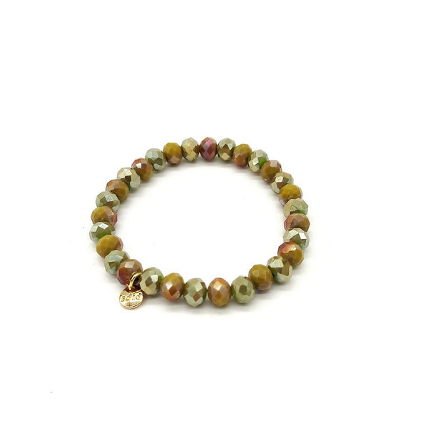 Iridescent Beaded Expandable Bracelet - Woodland Hues-Nook & Cranny Gift Store-2019 National Gift Store Of The Year-Ireland-Gift Shop