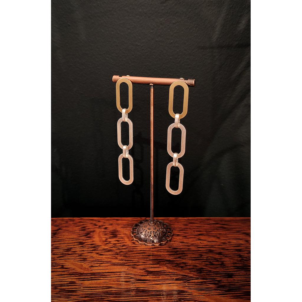 Funky Link Chain Earrings - Gold/Silver-Nook & Cranny Gift Store-2019 National Gift Store Of The Year-Ireland-Gift Shop