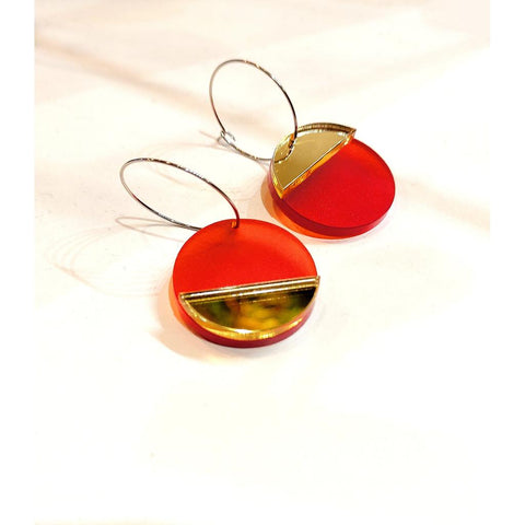 Horizon Earring - Red & Gold-Nook & Cranny Gift Store-2019 National Gift Store Of The Year-Ireland-Gift Shop