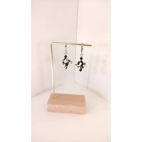 Handmade Origami Geometric Earrings - Black and White-Nook & Cranny Gift Store-2019 National Gift Store Of The Year-Ireland-Gift Shop