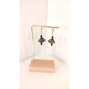 Handmade Origami Geometric Earrings - Black and Gold-Nook & Cranny Gift Store-2019 National Gift Store Of The Year-Ireland-Gift Shop