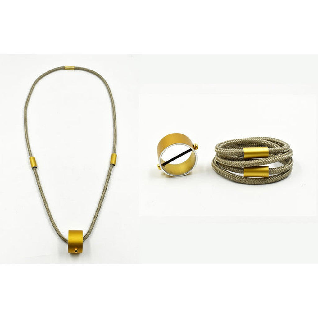 'Urban Abstract' Cord Aluminium Necklace - Wear it 3 Different Ways!-Nook & Cranny Gift Store-2019 National Gift Store Of The Year-Ireland-Gift Shop