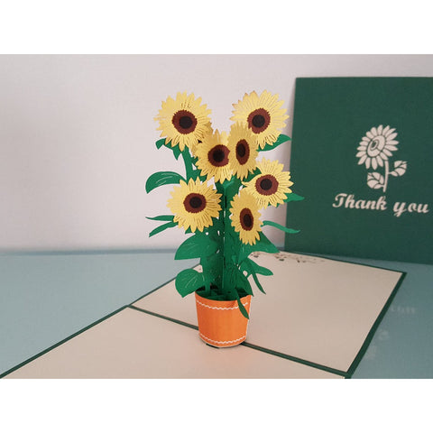 3d Pop up Card - Sunflower (Thank You)-Nook & Cranny Gift Store-2019 National Gift Store Of The Year-Ireland-Gift Shop