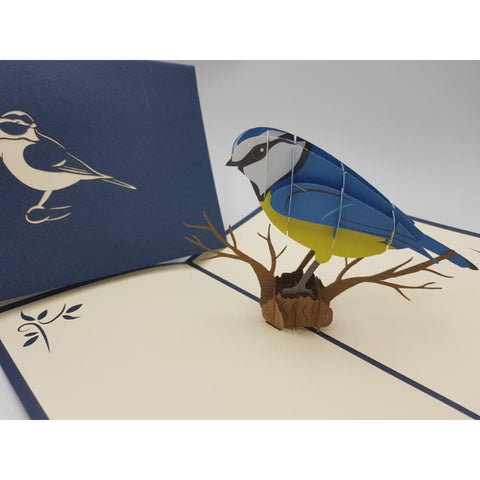 3d Pop up Card - Blue Tit-Nook & Cranny Gift Store-2019 National Gift Store Of The Year-Ireland-Gift Shop