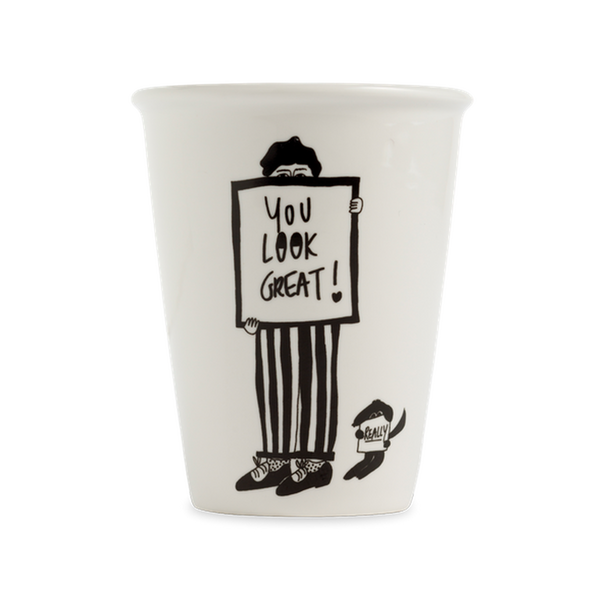 Porcelain cup - You look great!-Nook & Cranny Gift Store-2019 National Gift Store Of The Year-Ireland-Gift Shop