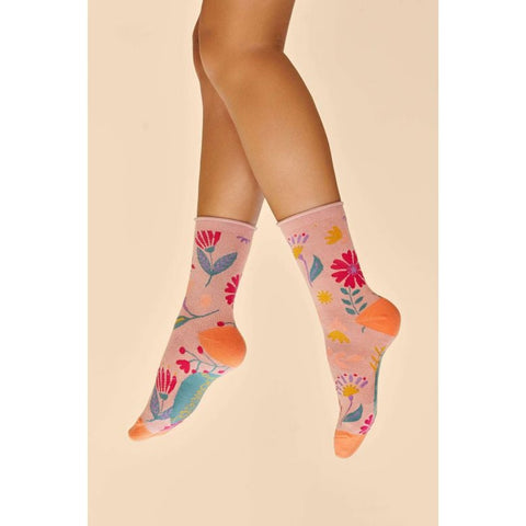 Bamboo Ankle Socks - Watercolor Flowers-Nook & Cranny Gift Store-2019 National Gift Store Of The Year-Ireland-Gift Shop