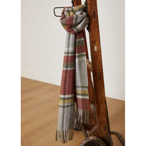 Foxford 100% Lambswool Scarf - Rust & Green Tartan-Nook & Cranny Gift Store-2019 National Gift Store Of The Year-Ireland-Gift Shop