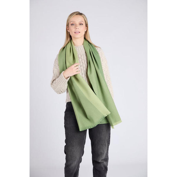 Giant Merino Foxford Scarf - Green Stripe-Nook & Cranny Gift Store-2019 National Gift Store Of The Year-Ireland-Gift Shop