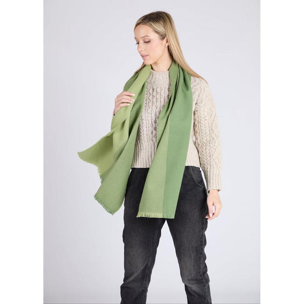 Giant Merino Foxford Scarf - Green Stripe-Nook & Cranny Gift Store-2019 National Gift Store Of The Year-Ireland-Gift Shop