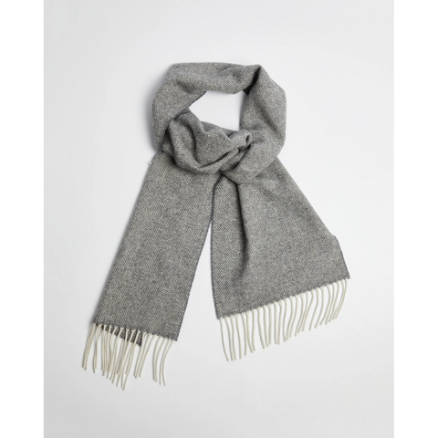 Foxford 100% Lambswool Scarf - Grey Herringbone-Nook & Cranny Gift Store-2019 National Gift Store Of The Year-Ireland-Gift Shop