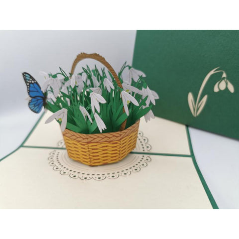 3D Pop up Card - Snowdrops-Nook & Cranny Gift Store-2019 National Gift Store Of The Year-Ireland-Gift Shop