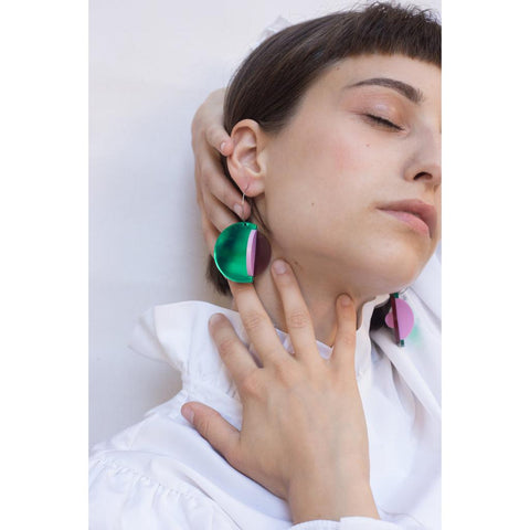 Dexel Vivid Earrings - Green & Magenta-Nook & Cranny Gift Store-2019 National Gift Store Of The Year-Ireland-Gift Shop