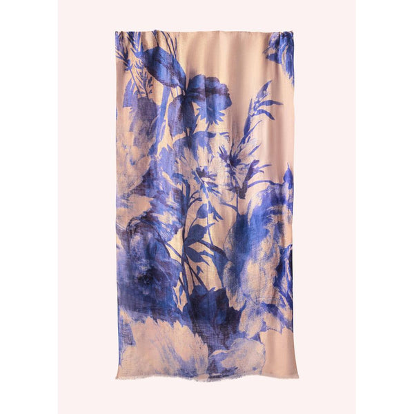 China Blue Blooms Linen/Cotton Print Scarf-Nook & Cranny Gift Store-2019 National Gift Store Of The Year-Ireland-Gift Shop