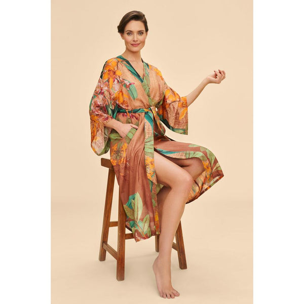 Luxurious Kimono Gown - Botany Bliss (Taupe)-Nook & Cranny Gift Store-2019 National Gift Store Of The Year-Ireland-Gift Shop