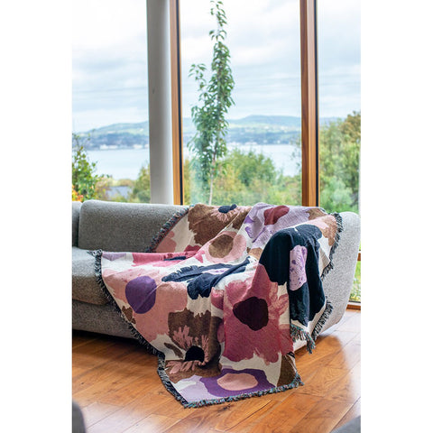 'Pink Bloom' Tapestry / Throw - By Caroline Duffy-Nook & Cranny Gift Store-2019 National Gift Store Of The Year-Ireland-Gift Shop