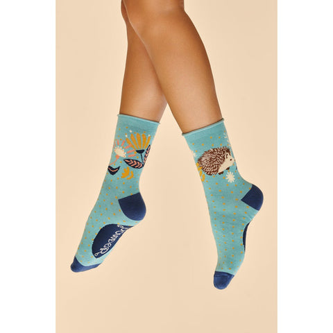 Bamboo Ankle Socks - Hedgehog hunting in leaves-Nook & Cranny Gift Store-2019 National Gift Store Of The Year-Ireland-Gift Shop