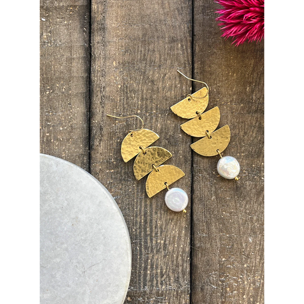 Assymetrical Half Moon Lola Earrings-Nook & Cranny Gift Store-2019 National Gift Store Of The Year-Ireland-Gift Shop