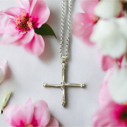 Brigid's Cross Silver Pendant & Chain - Made in Laois-Nook & Cranny Gift Store-2019 National Gift Store Of The Year-Ireland-Gift Shop