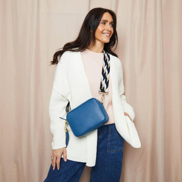 Elie Beaumont Italian Crossbody Leather Bag - (Denim Blue)-Nook & Cranny Gift Store-2019 National Gift Store Of The Year-Ireland-Gift Shop