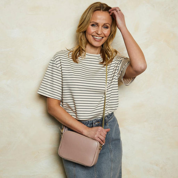 Elie Beaumont Italian Crossbody Leather Bag - (Blush)-Nook & Cranny Gift Store-2019 National Gift Store Of The Year-Ireland-Gift Shop