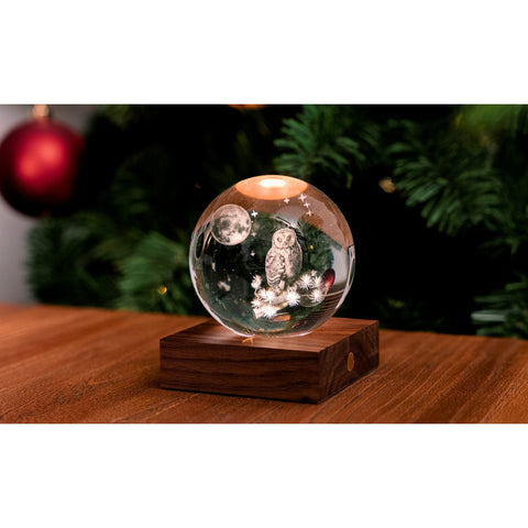 Amber Crystal Light - The Owl and Moon-Nook & Cranny Gift Store-2019 National Gift Store Of The Year-Ireland-Gift Shop