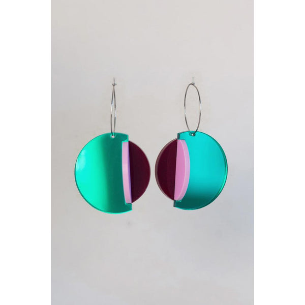 Dexel Vivid Earrings - Green & Magenta-Nook & Cranny Gift Store-2019 National Gift Store Of The Year-Ireland-Gift Shop