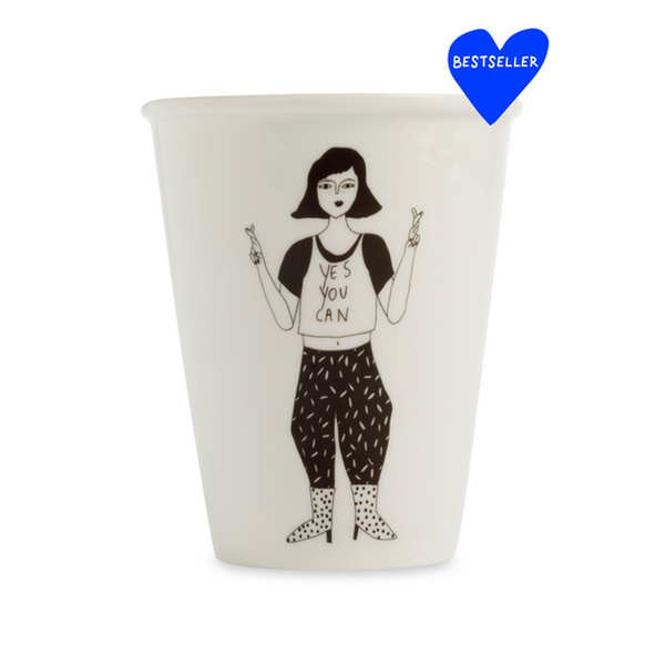 Porcelain cup - yes you can!-Nook & Cranny Gift Store-2019 National Gift Store Of The Year-Ireland-Gift Shop