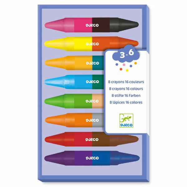 2 in 1 Wax Crayons by Djeco-Nook & Cranny Gift Store-2019 National Gift Store Of The Year-Ireland-Gift Shop