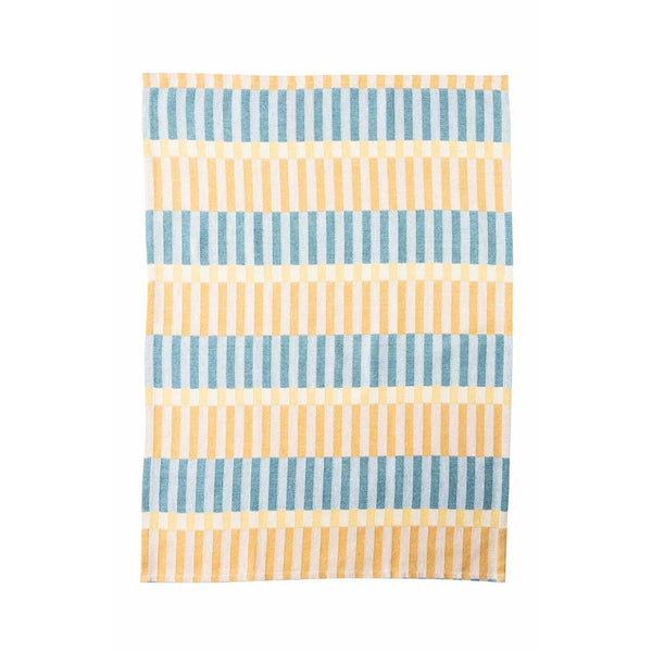 Set of 2 Blocks Tea Towels - Mustard / Blue & Mustard-Nook & Cranny Gift Store-2019 National Gift Store Of The Year-Ireland-Gift Shop