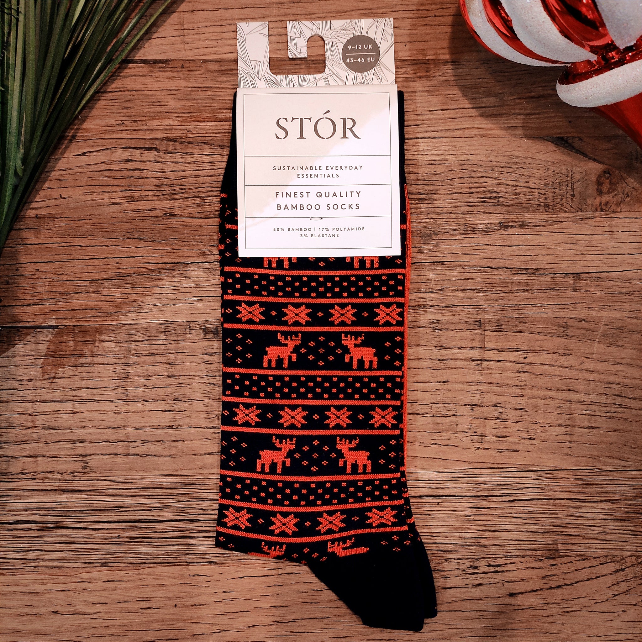 Luxury Bamboo Socks - Reindeer-Nook & Cranny Gift Store-2019 National Gift Store Of The Year-Ireland-Gift Shop