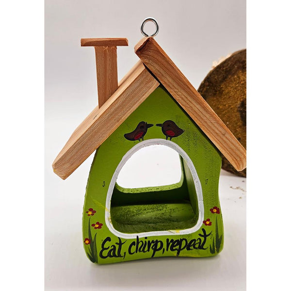 Bird Feeder Wooden Box - Eat Chirp Repeat!-Nook & Cranny Gift Store-2019 National Gift Store Of The Year-Ireland-Gift Shop