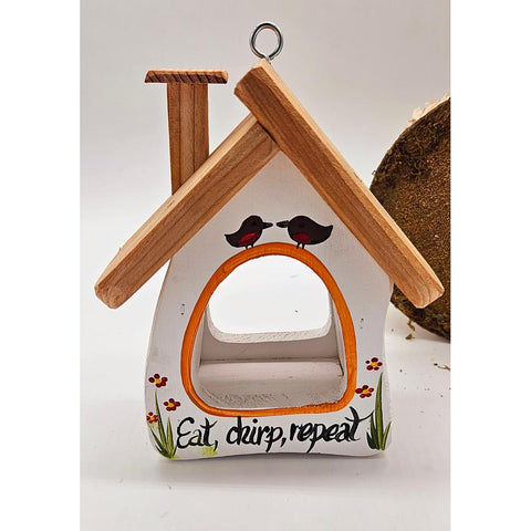 Bird Feeder Wooden Box - Eat Chirp Repeat!-Nook & Cranny Gift Store-2019 National Gift Store Of The Year-Ireland-Gift Shop