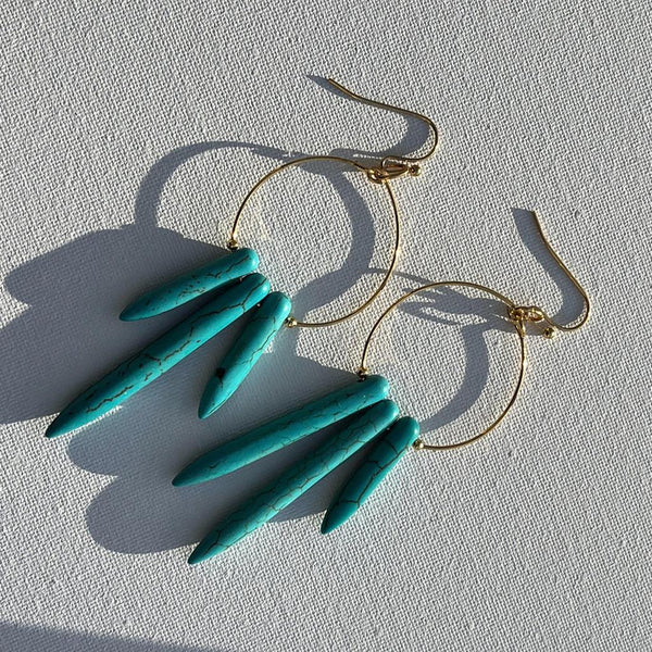 Turquoise Drop Earrings-Nook & Cranny Gift Store-2019 National Gift Store Of The Year-Ireland-Gift Shop