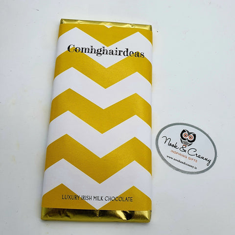 Comhghairdeas (Congratulations in Irish) - Luxury Irish Milk Chocolate 90g Bar-Nook & Cranny Gift Store-2019 National Gift Store Of The Year-Ireland-Gift Shop