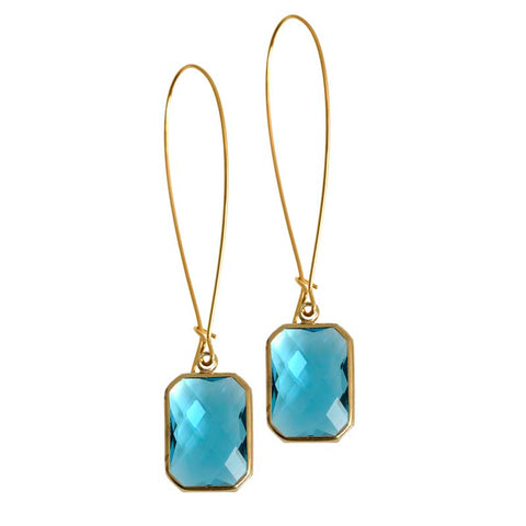 Teal Deco Drops - Long Earrings-Nook & Cranny Gift Store-2019 National Gift Store Of The Year-Ireland-Gift Shop