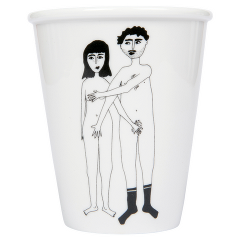 Naked couple porcelain cup - (from the Front!)-Nook & Cranny Gift Store-2019 National Gift Store Of The Year-Ireland-Gift Shop