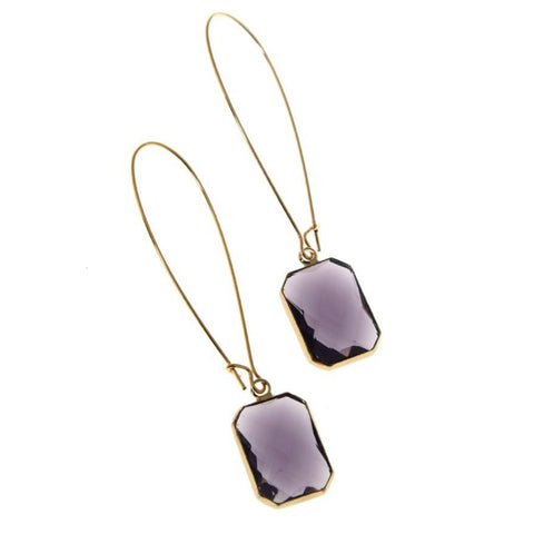 Plum Deco Drops Earrings - Long-Nook & Cranny Gift Store-2019 National Gift Store Of The Year-Ireland-Gift Shop